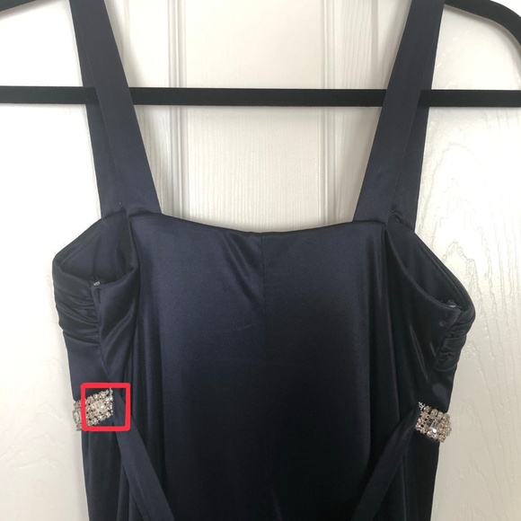 Navy Blue Satin Gown - Picture 5 of 5